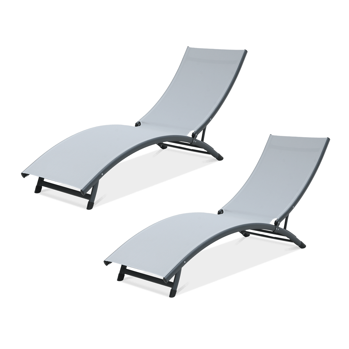 Leżak plażowy STAR Light Grey 2 szt - Focus Garden
