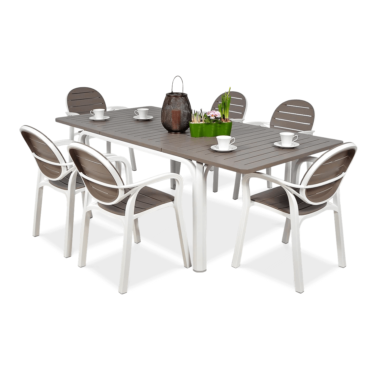 Zestaw ogrodowy Nardi PALMA/ALLORO - 8/210 Bianco Tortora