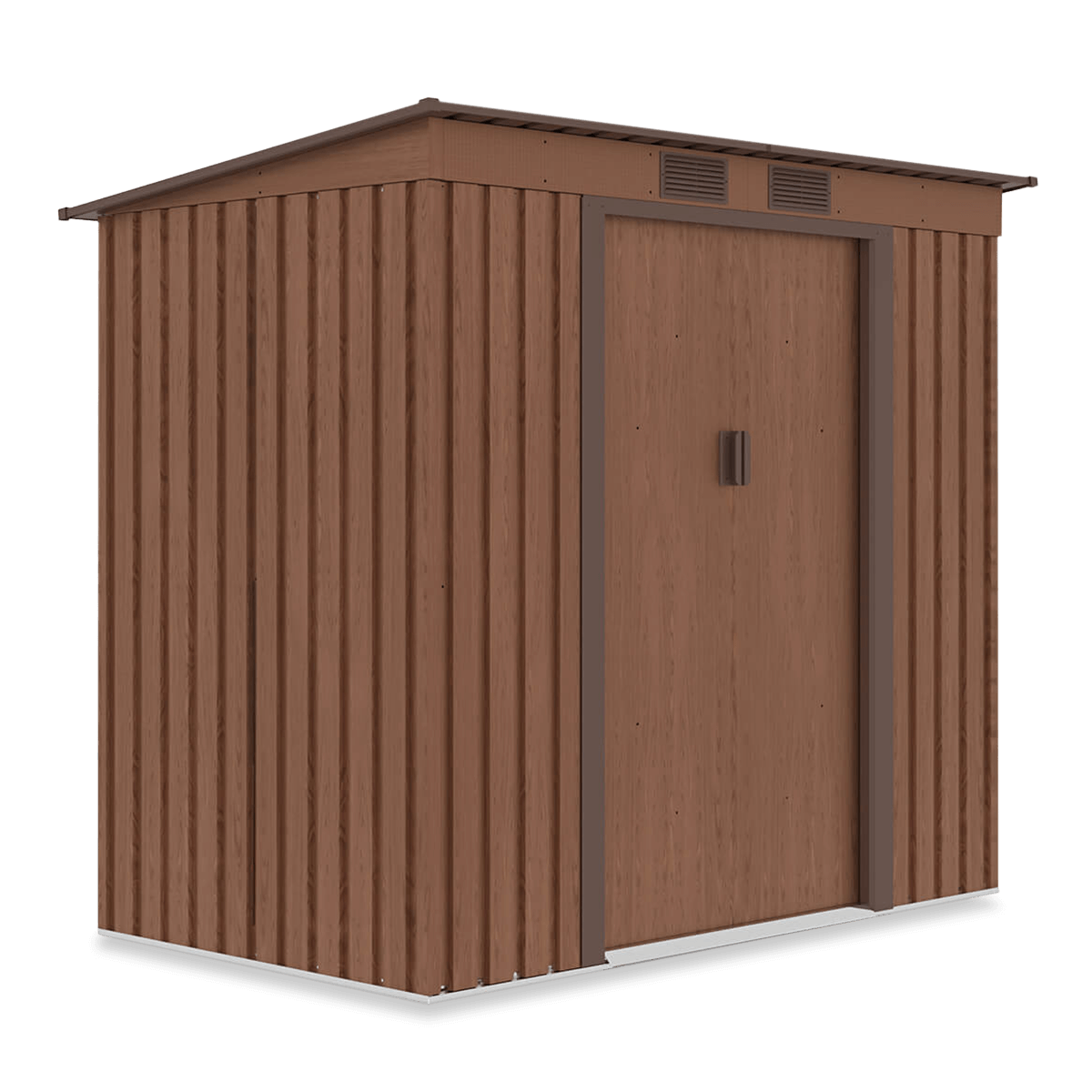 Szopa narzędziowa OREGON 201x121cm Walnut, metalowa, z przesuwanymi drzwiami, idealna do przechowywania narzędzi ogrodowych i sprzętu Hardmaister