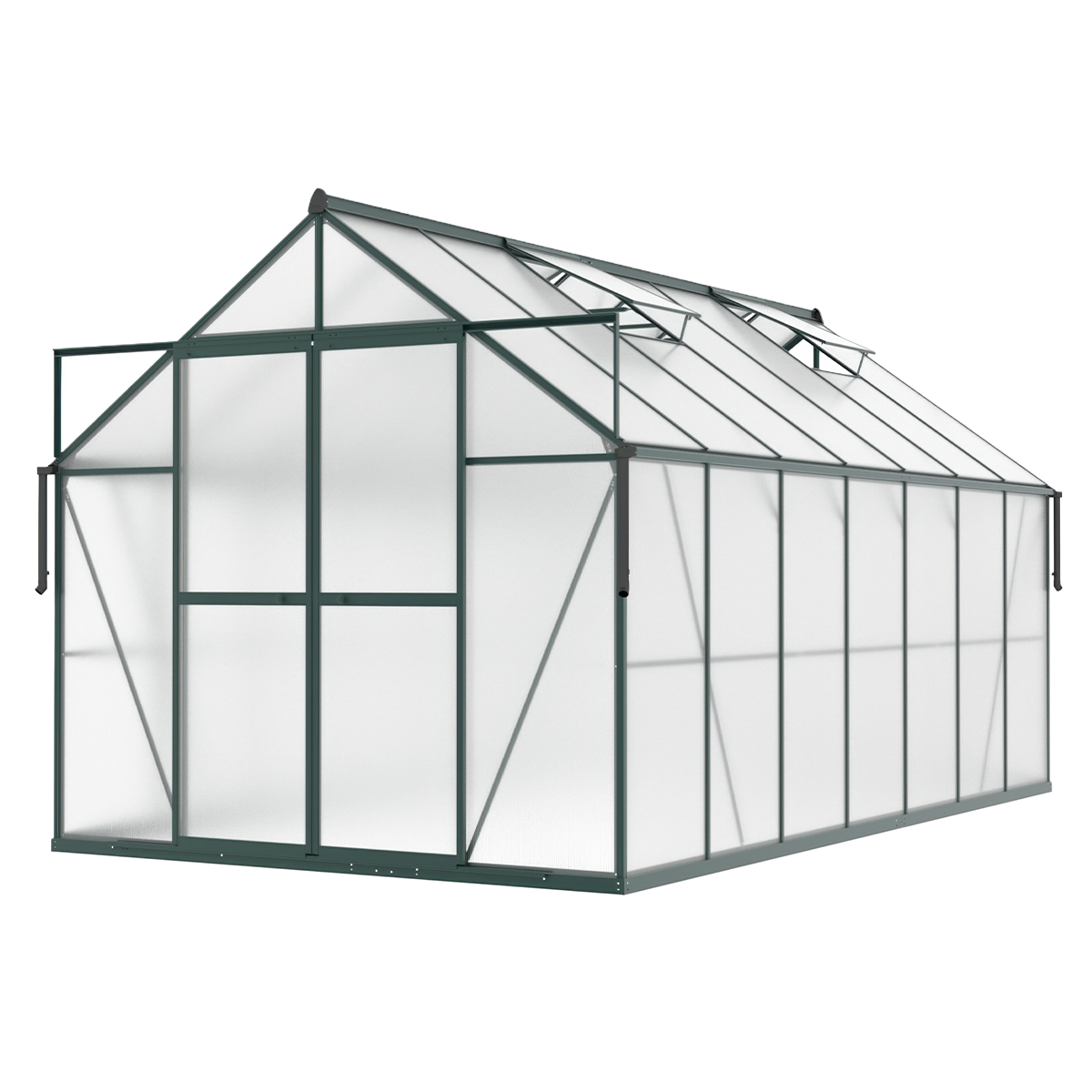 Szklarnia z Poliwęglanu Ogrodowa 3x4 Slide-In 429x244cm Zielona UV +Gratis