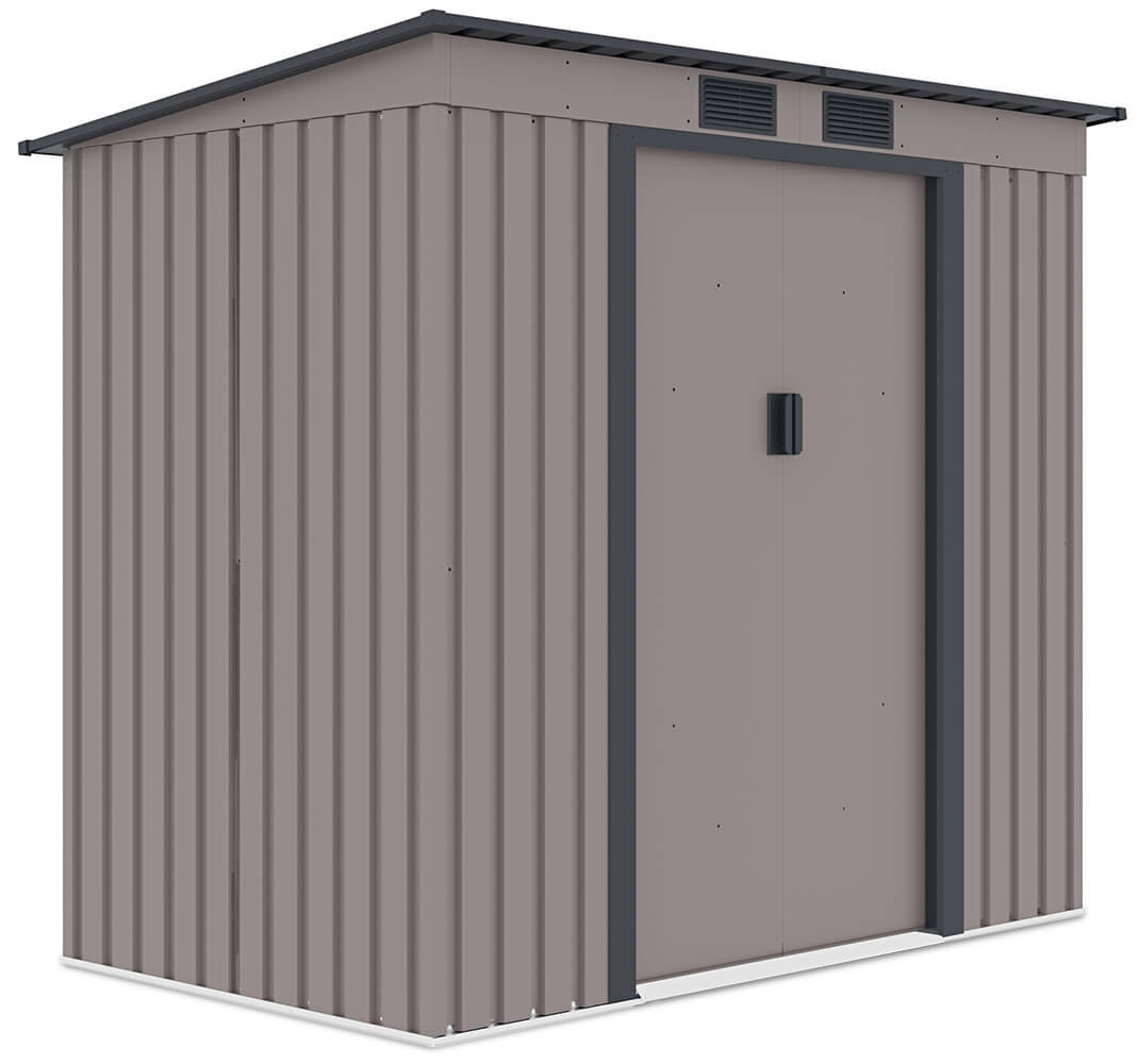 Szopa narzędziowa OREGON 201x121cm Warm Grey, metalowa, z przesuwanymi drzwiami, idealna do przechowywania narzędzi ogrodowych i sprzętu Hardmaister