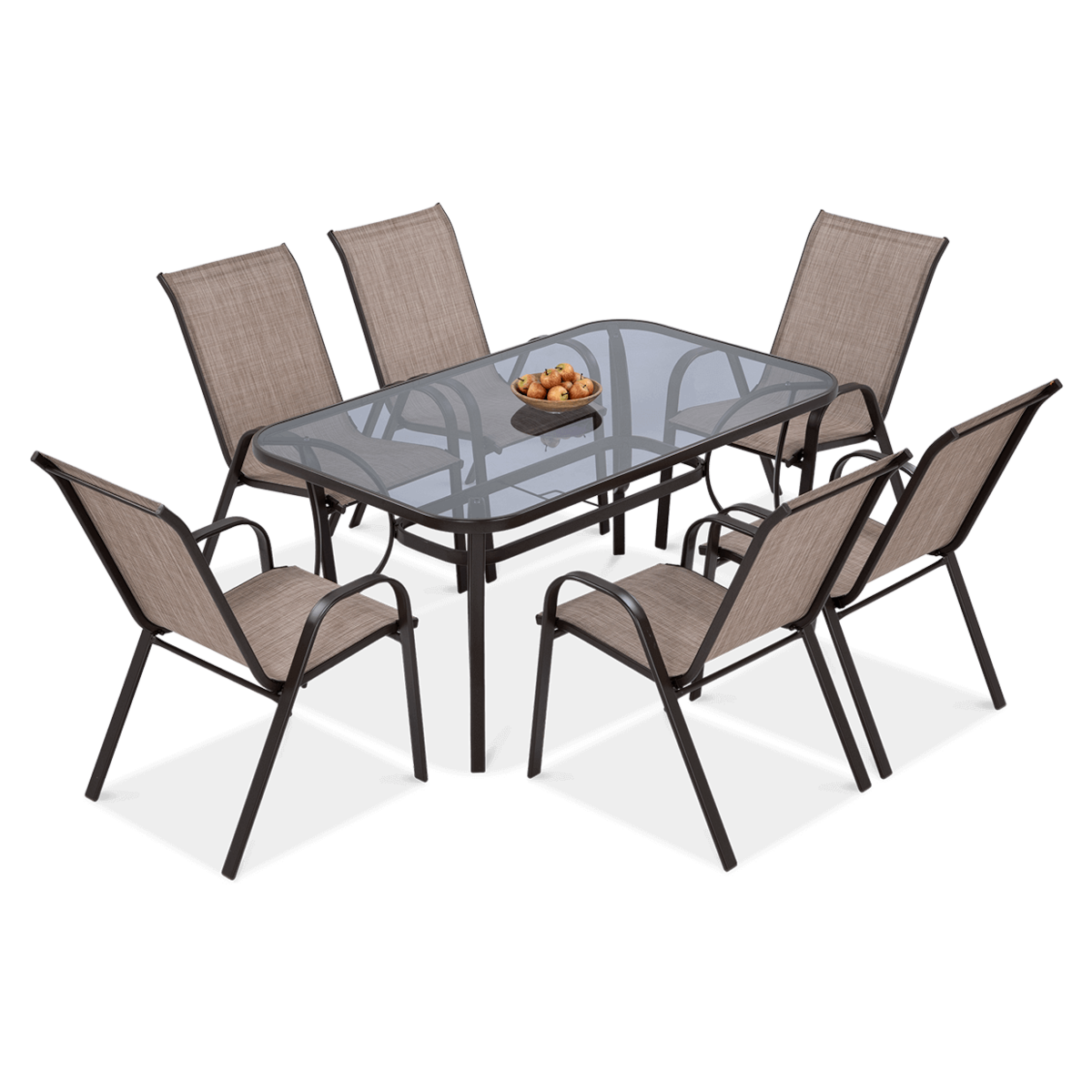 Focus Garden Meble ogrodowe BOLOGNA 6 krzeseł brąz