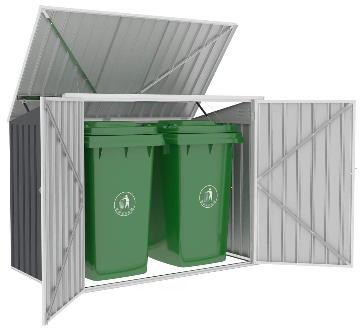 Zabudowa do koszy na śmieci DAVIS 173x101cm Cold Grey - HARDMAISTER