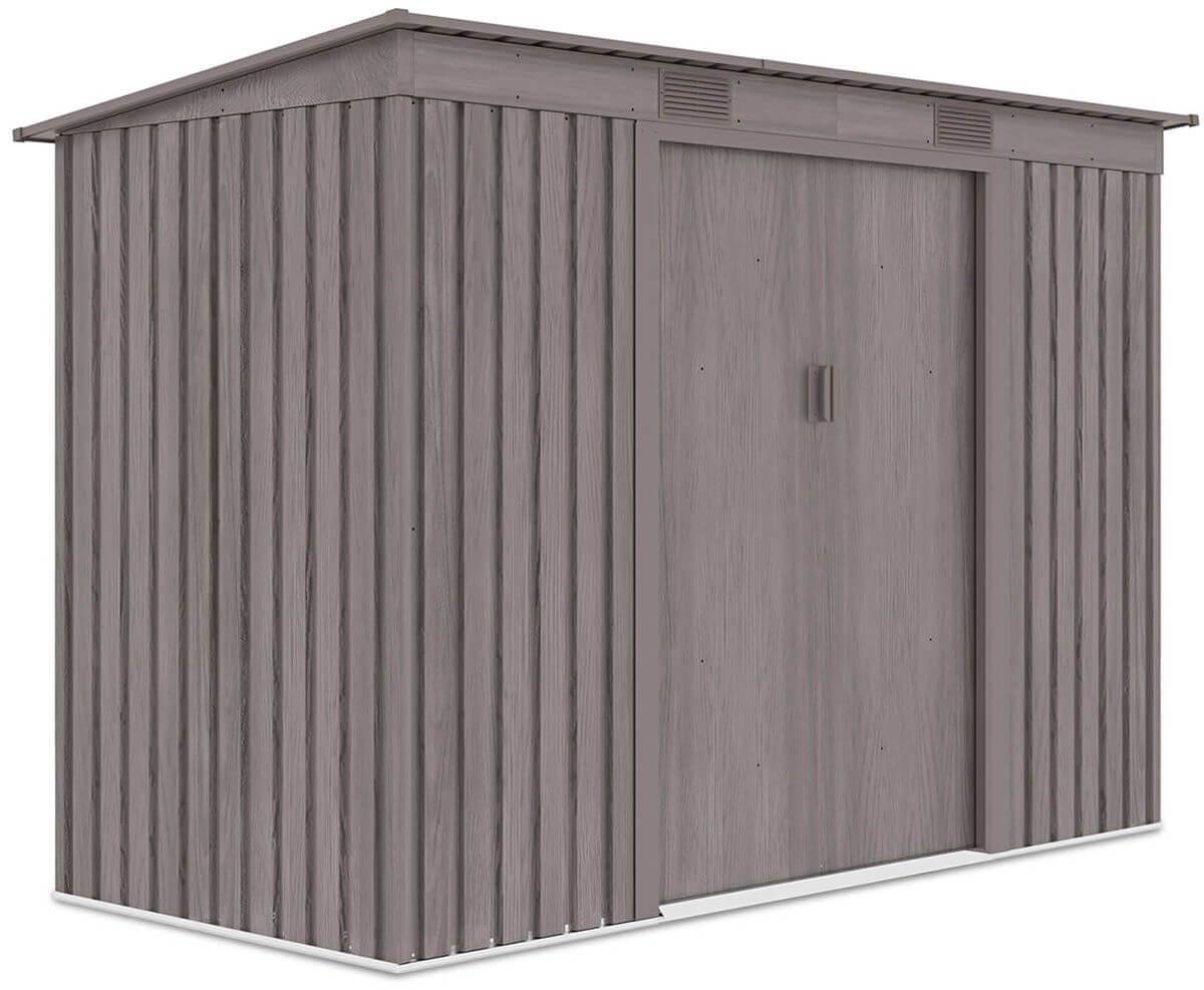 Szopa ogrodowa OREGON 261x121cm Light Wood, metalowa, z przesuwanymi drzwiami, kompaktowy magazyn na sprzęt ogrodowy i narzędzia Hardmaister