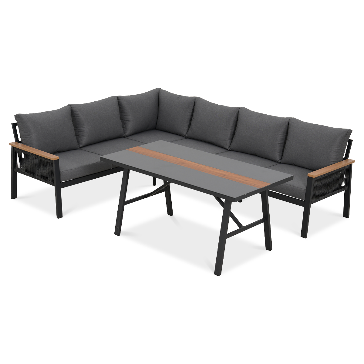 Narożnik ogrodowy ASCONA DINING Dark Grey - Focus Garden