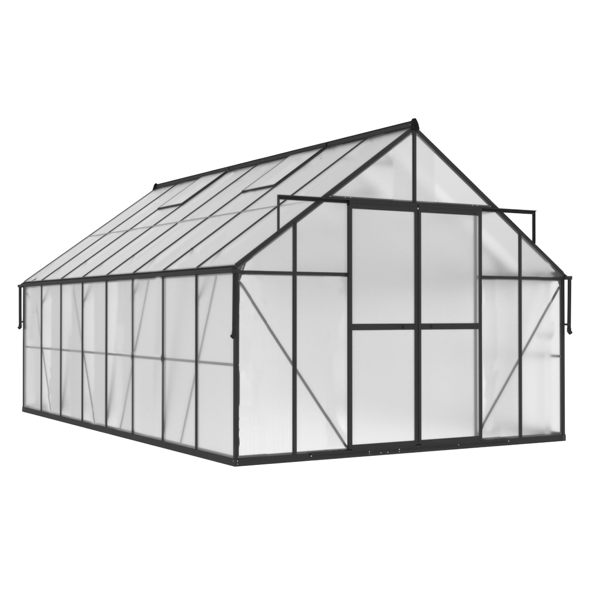 Szklarnia Ogrodowa Poliwęglan Duża Slide-In 489x305cm Czarna UV