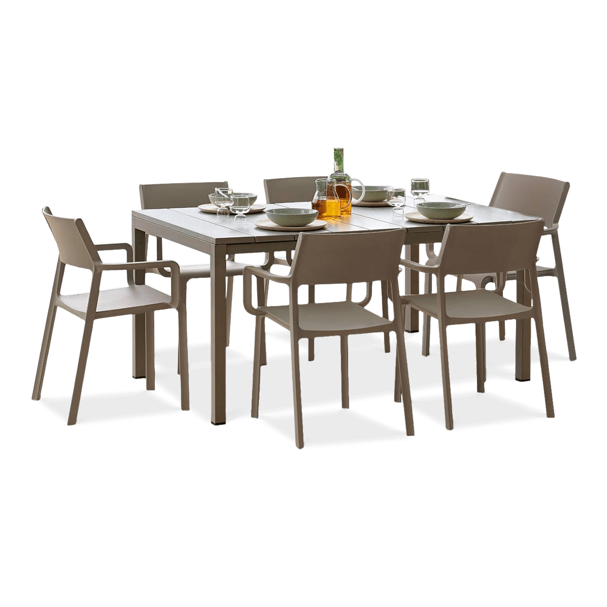 Zestaw ogrodowy Nardi TRILL/RIO - 6/140 Tortora