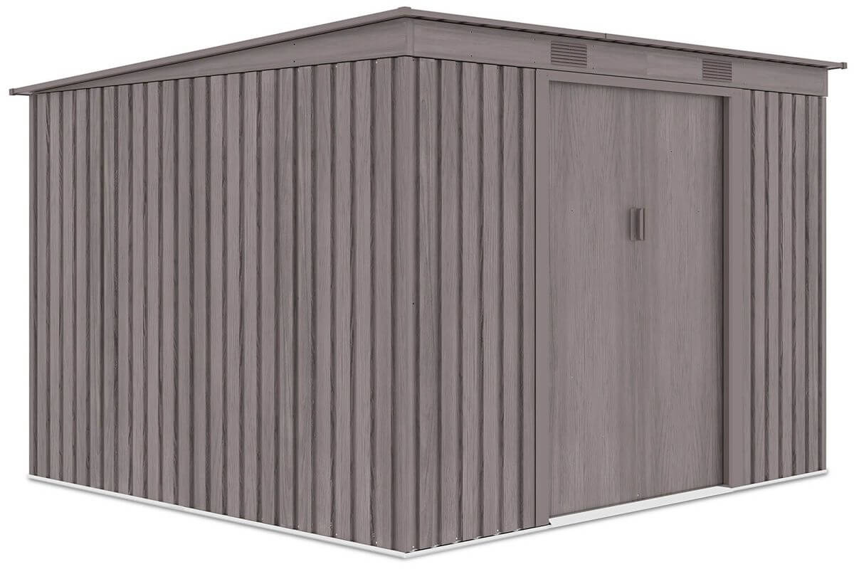 Domek narzędziowy OREGON 261x241cm Light Wood, stalowy, z wentylacją, duży schowek na narzędzia, rowery i sprzęt ogrodowy Hardmaister