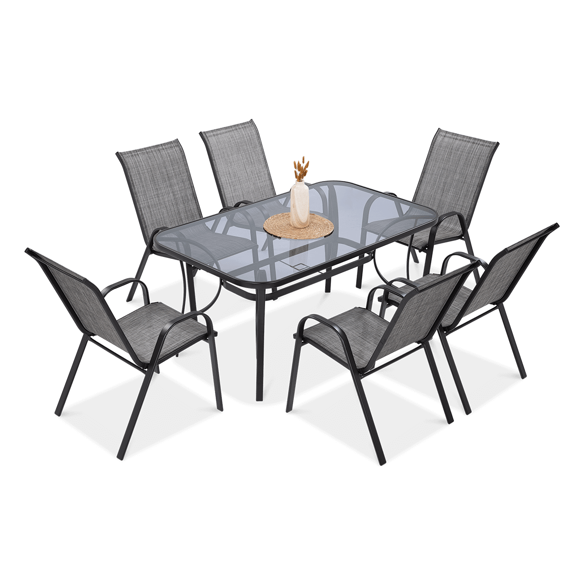 Focus Garden Meble ogrodowe BOLOGNA 6 krzeseł szary