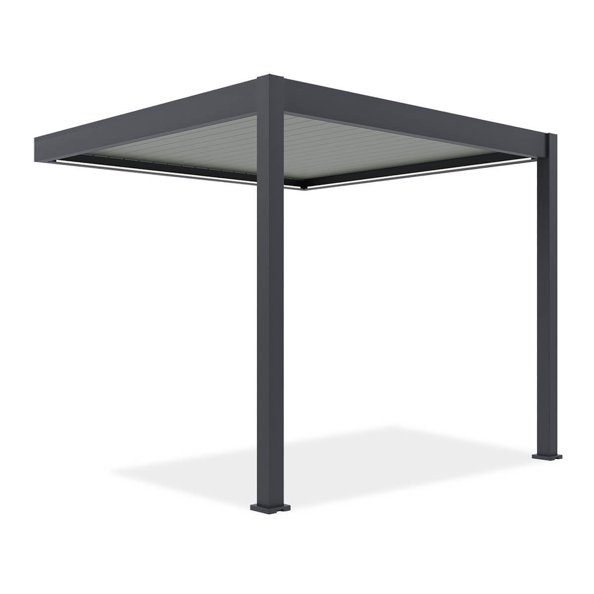 Automatyczna pergola przyścienna z oświetleniem LED 3x3 ELEGANCE WALL AUTOMATIC, Anthracite/Light Grey - Gutroof