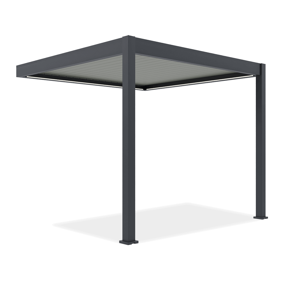 Automatyczna pergola przyścienna z oświetleniem LED 3x3 ELEGANCE WALL AUTOMATIC, Anthracite/Light Grey - Gutroof