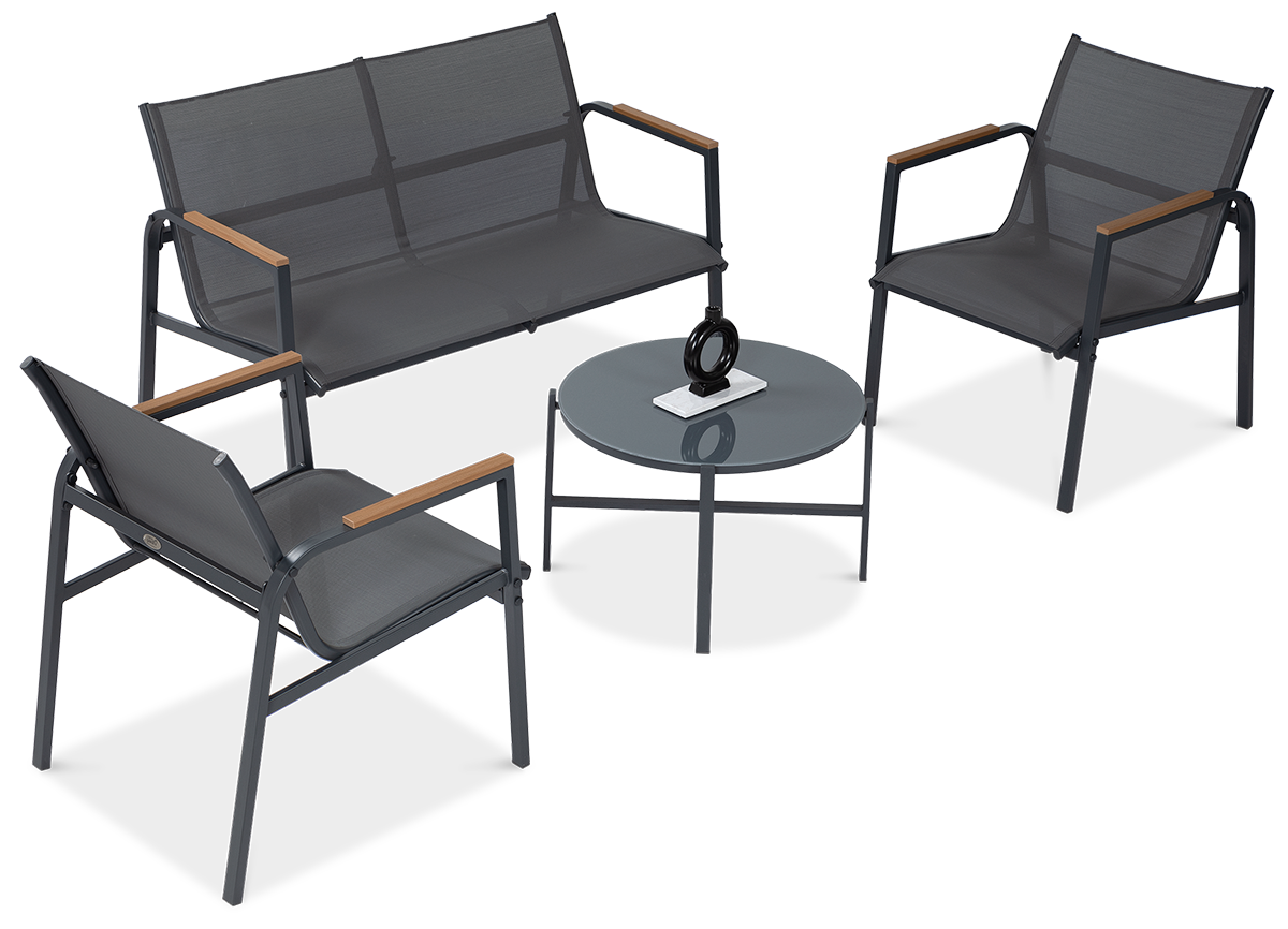 Zestaw mebli MANGO CAFFE Dark Grey - Focus Garden