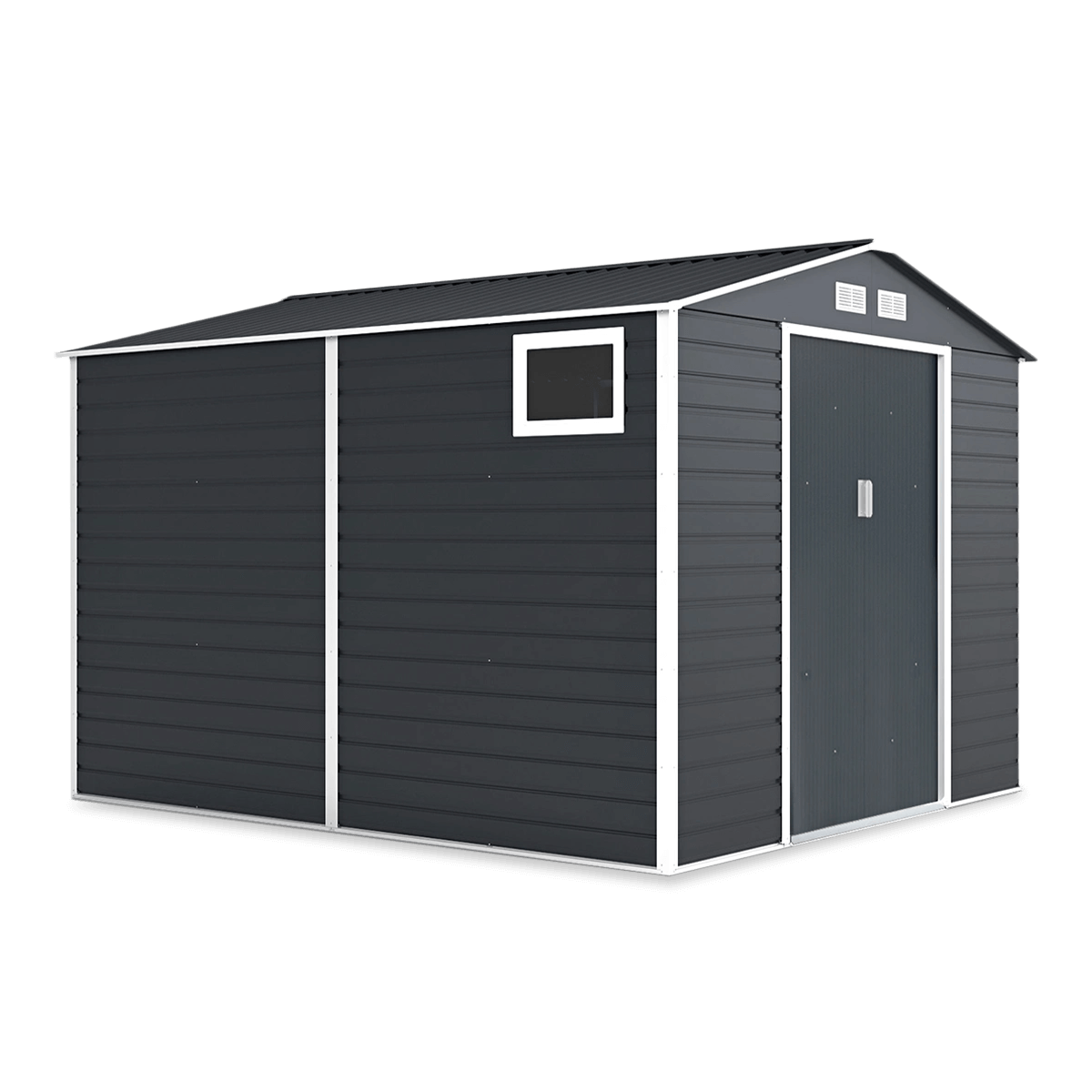 Domek Narzędziowy 277x323cm MONTREAL Cold Grey nowoczesny z oknami, na rower, na narzędzia, gospodarczy, pojemny Szopa Ogrodowa Hardmaister