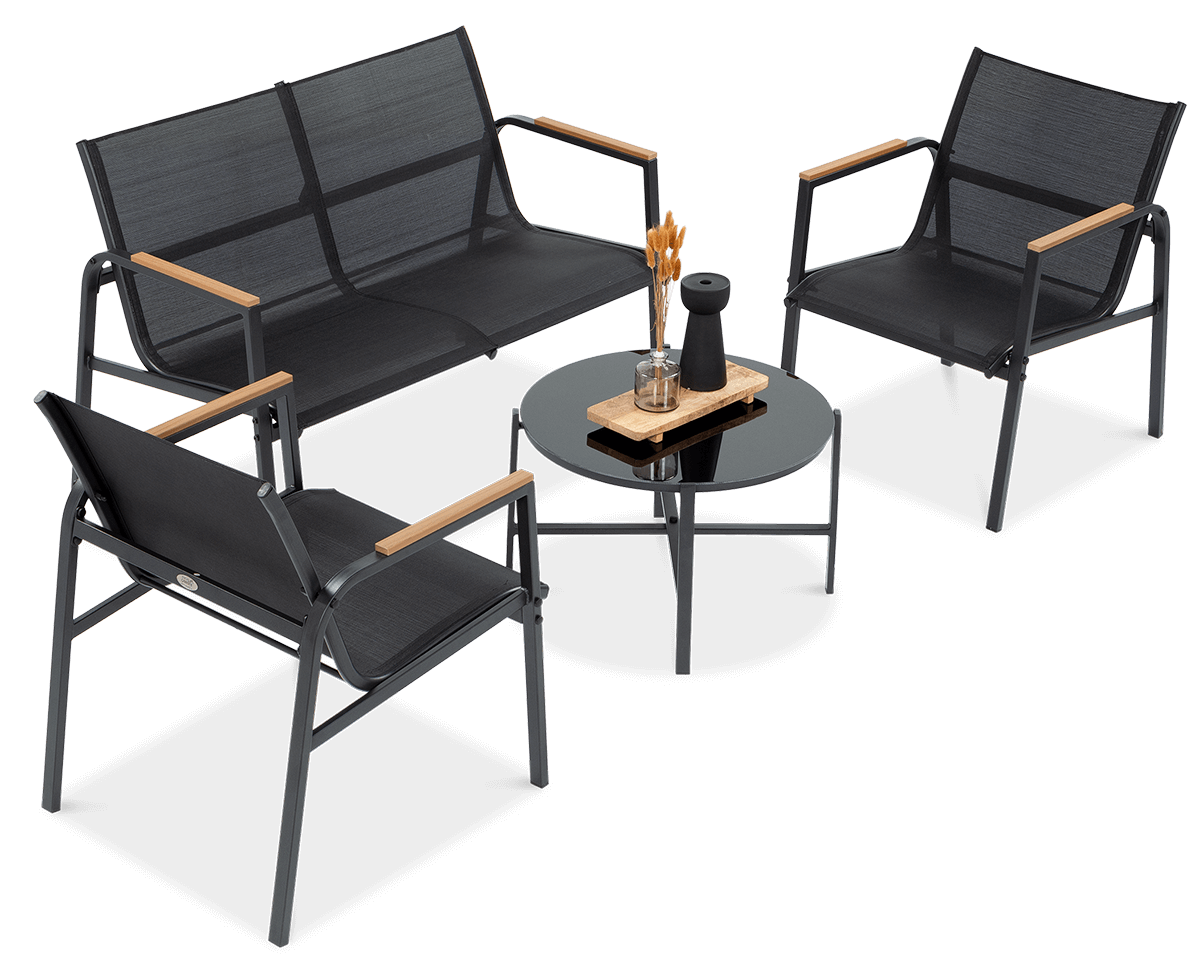 Zestaw mebli MANGO CAFFE Black - Focus Garden