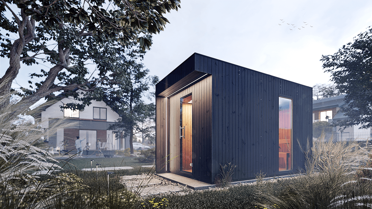 Sauna ogrodowa MUSTA 397x200cm - Megiw