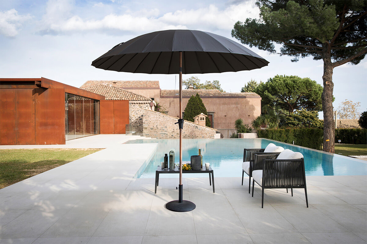 Parasol do ogrodu PHUKET WOOD 2,8m Dark Grey - Focus Garden