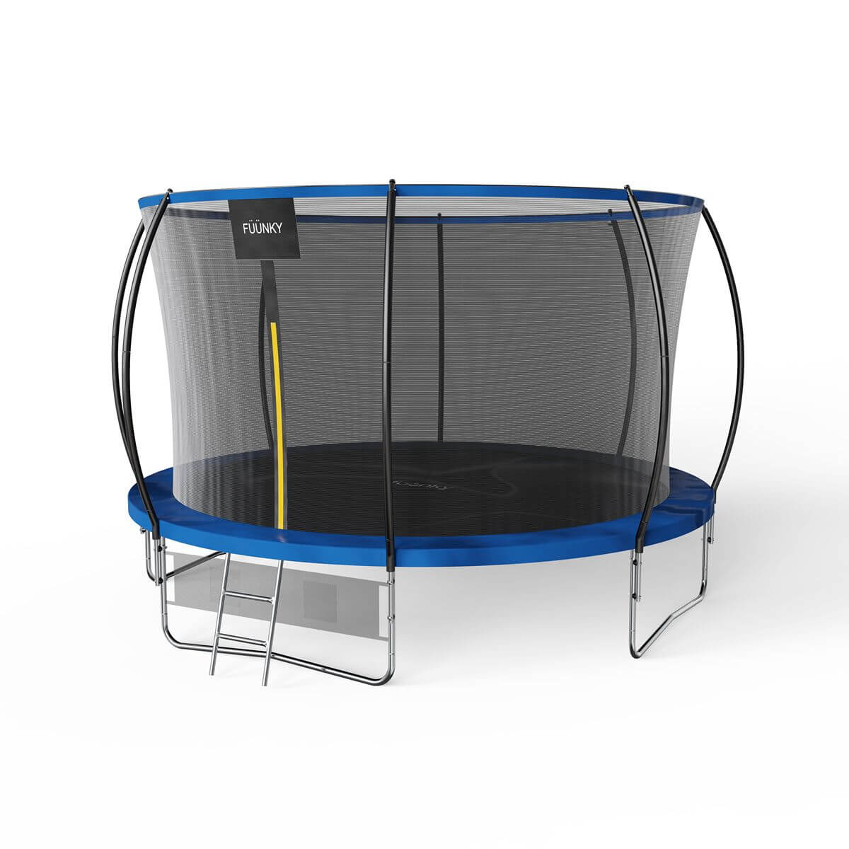 Trampolina ogrodowa 12FT 366cm + drabinka + siatka na obuwie, niebieska - Fuunky