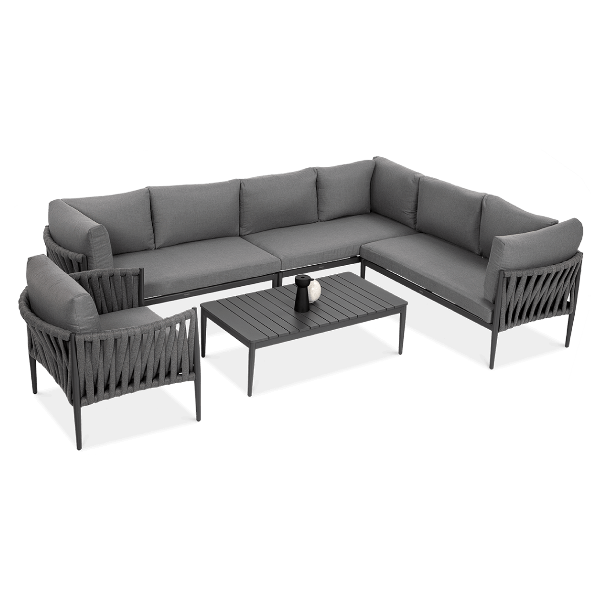 Zestaw Mebli Ogrodowych Wypoczynkowych MONZA Duży Narożnik Stolik na Taras