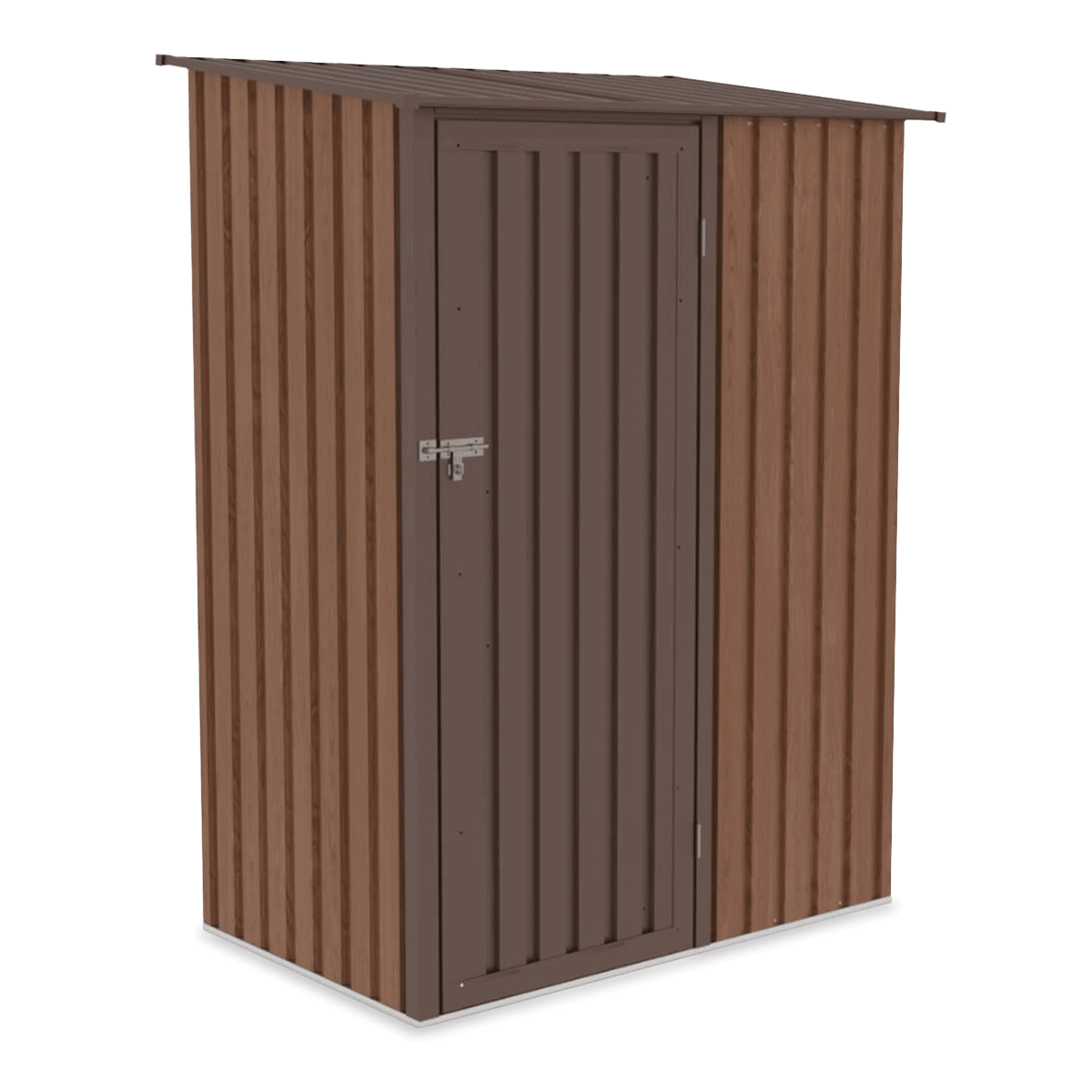 Szopa narzędziowa KENT 143x89cm Walnut, stalowa, wentylowana, funkcjonalny domek na narzędzia i akcesoria ogrodowe Hardmaister