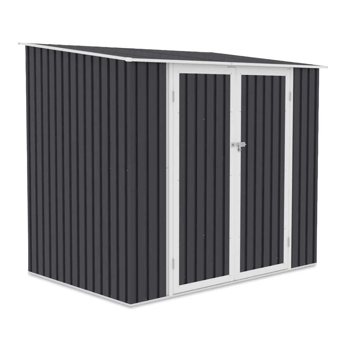 Szopa ogrodowa KENT 222x149cm Cold Grey, stalowa, z drzwiami na zawiasy, wentylowana, schowek na narzędzia, rowery i akcesoria ogrodowe Hardmaister