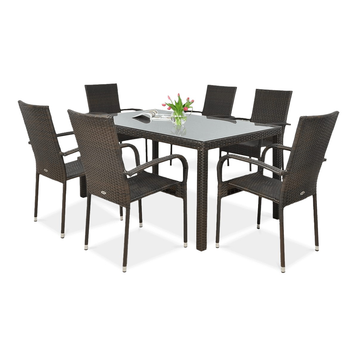 Meble technorattanowe FIESTA/VENECJA 6+1 Brown