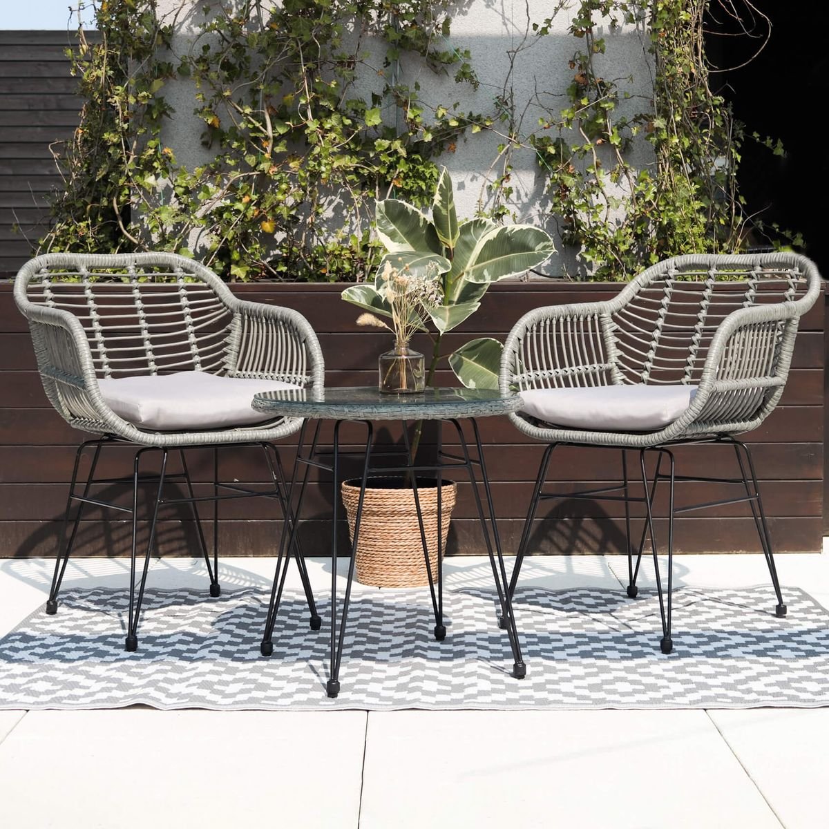 Zestaw Na Balkon Kubu 2+1, Grey - Focus Garden