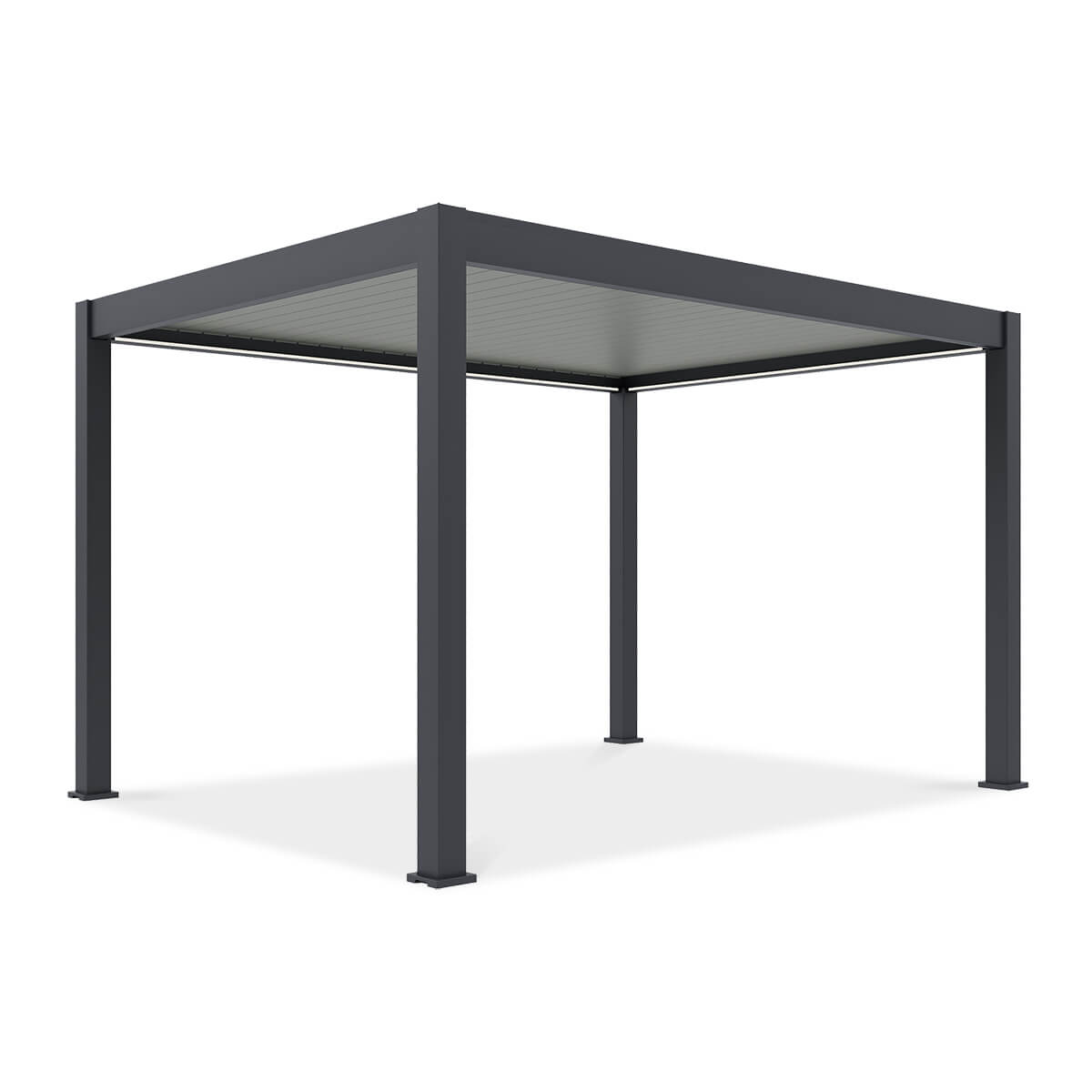Pergola elektryczna tarasowa DELUXE PRO AUTOMATIC 3x4 z oświetleniem LED, Anthracite/Light Grey - Gutroof