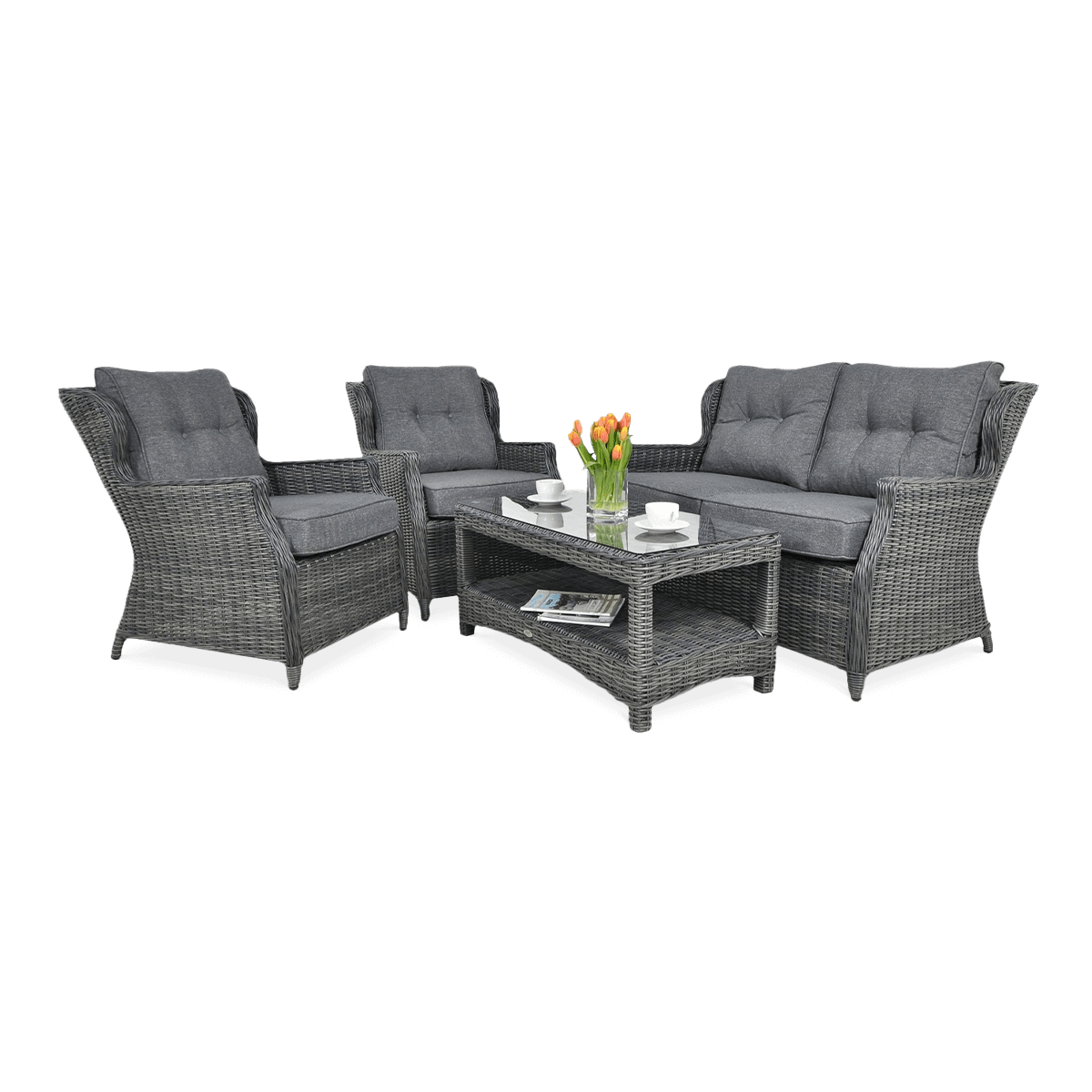 FocusGarden Zestaw mebli ogrodowych Trivento, antracytowy