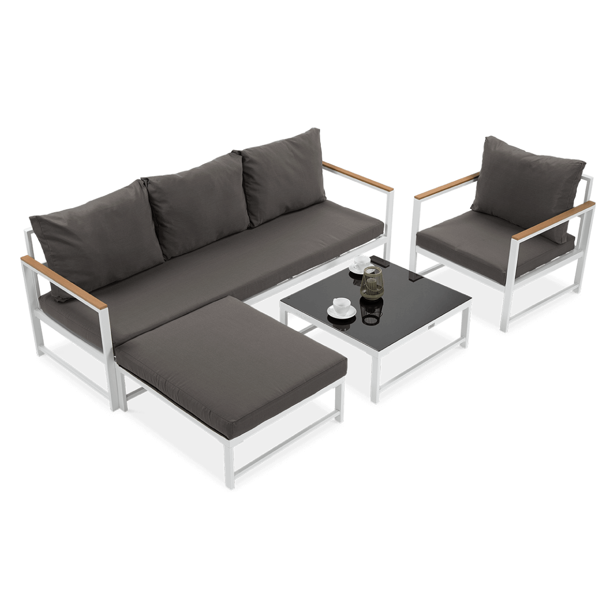 Narożnik Ogrodowy Orlando + Fotel White