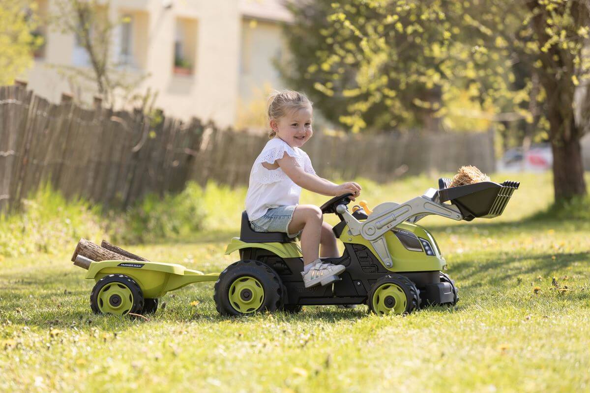 SMOBY Traktor na Pedały Farmer Max z Przyczepką i Łopatą