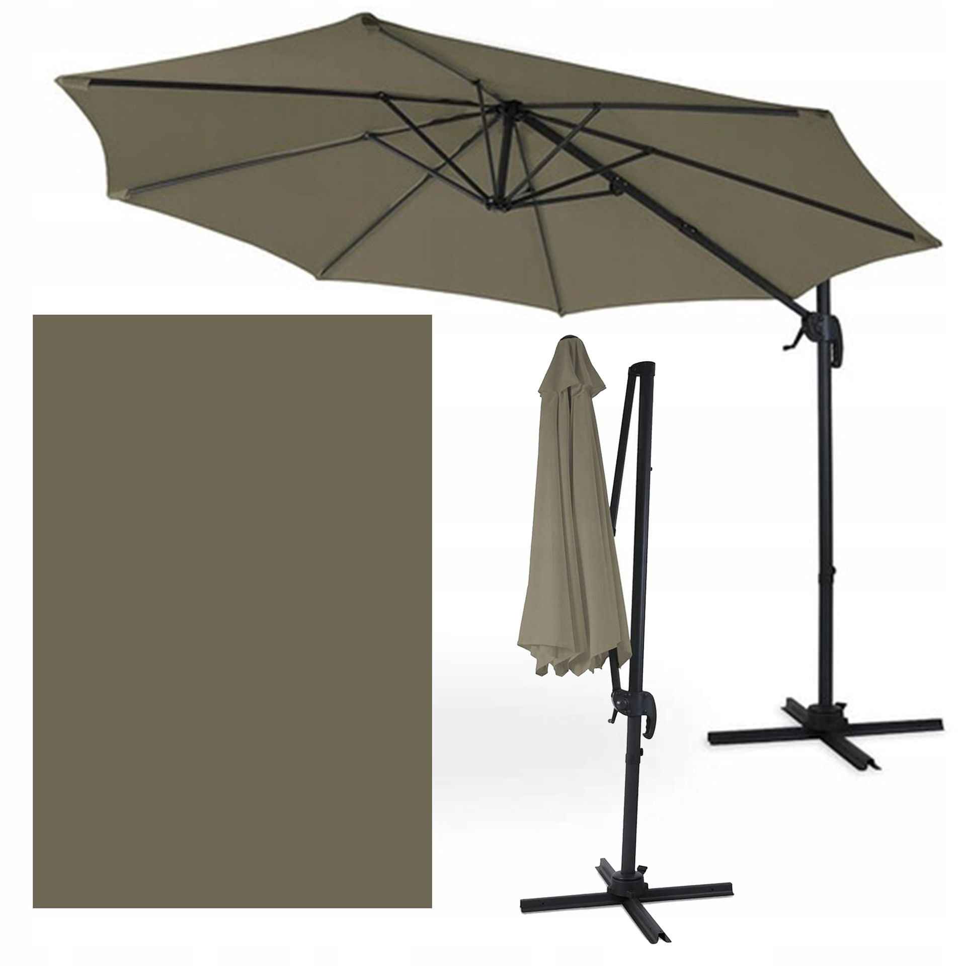 Parasol z masztem bocznym HAVANA 3m Taupe - Focus Garden
