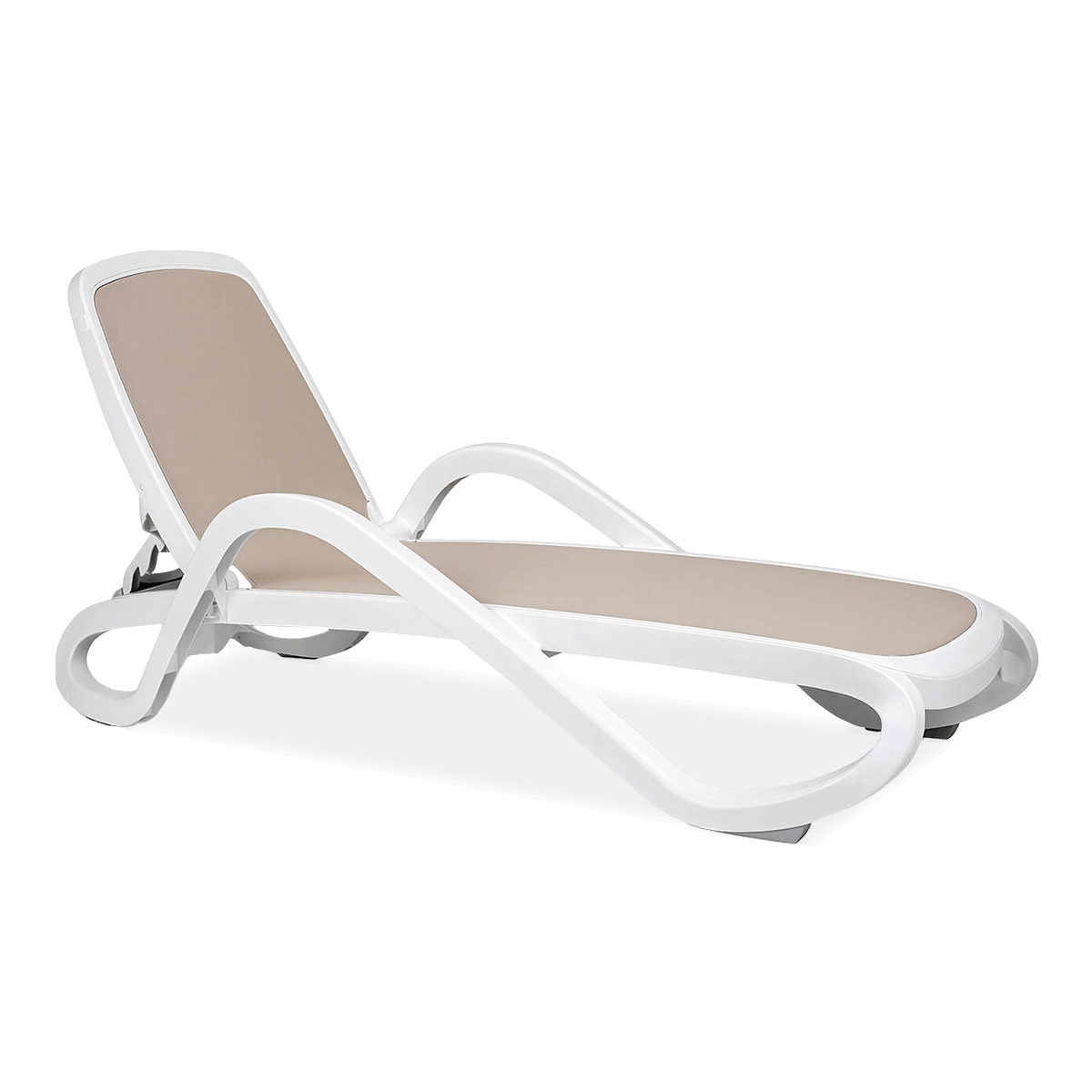 Nardi Leżak ogrodowy Alfa Bianco/Tortora z daszkiem