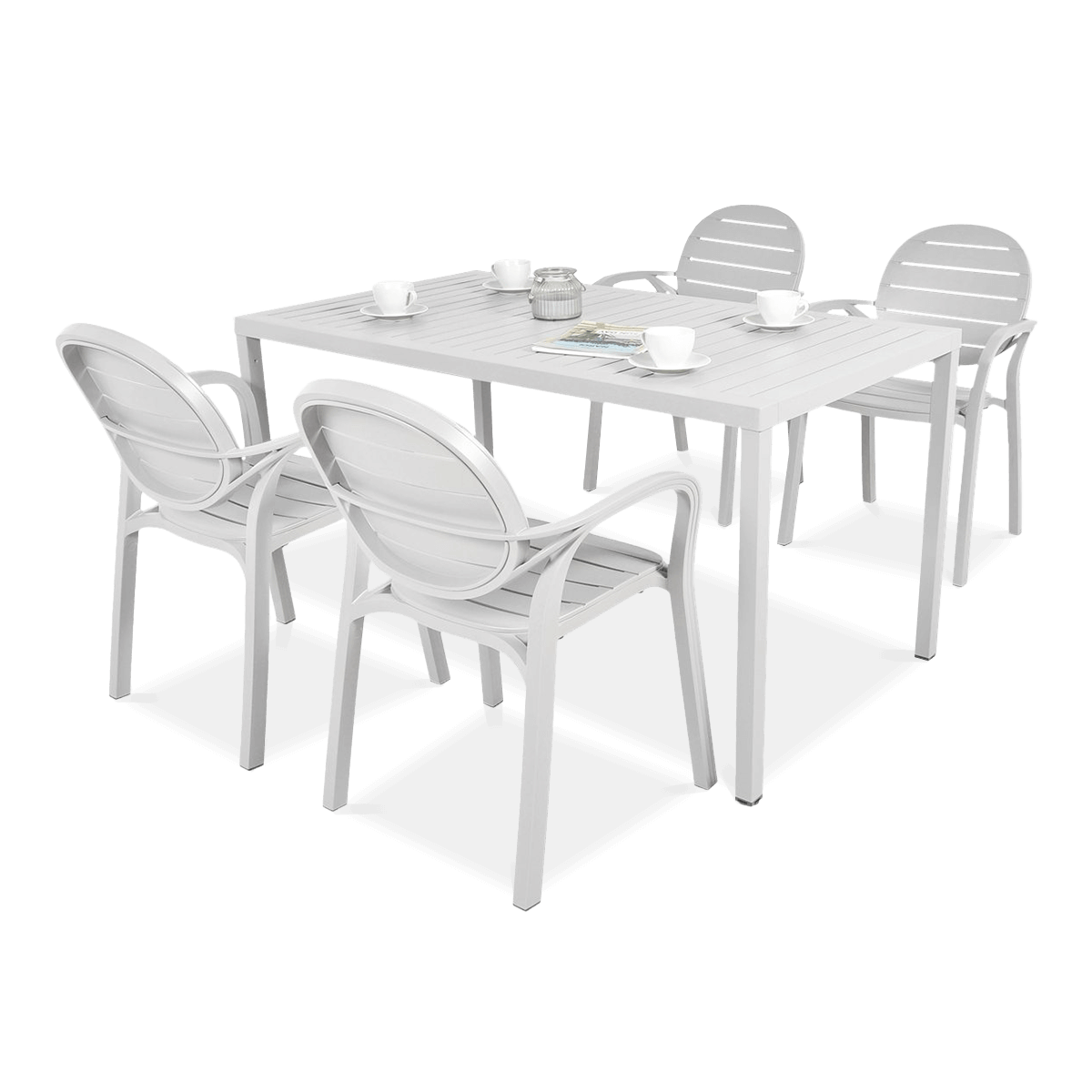 Komplet ogrodowy Nardi PALMA/CUBE 140 4+1 Bianco