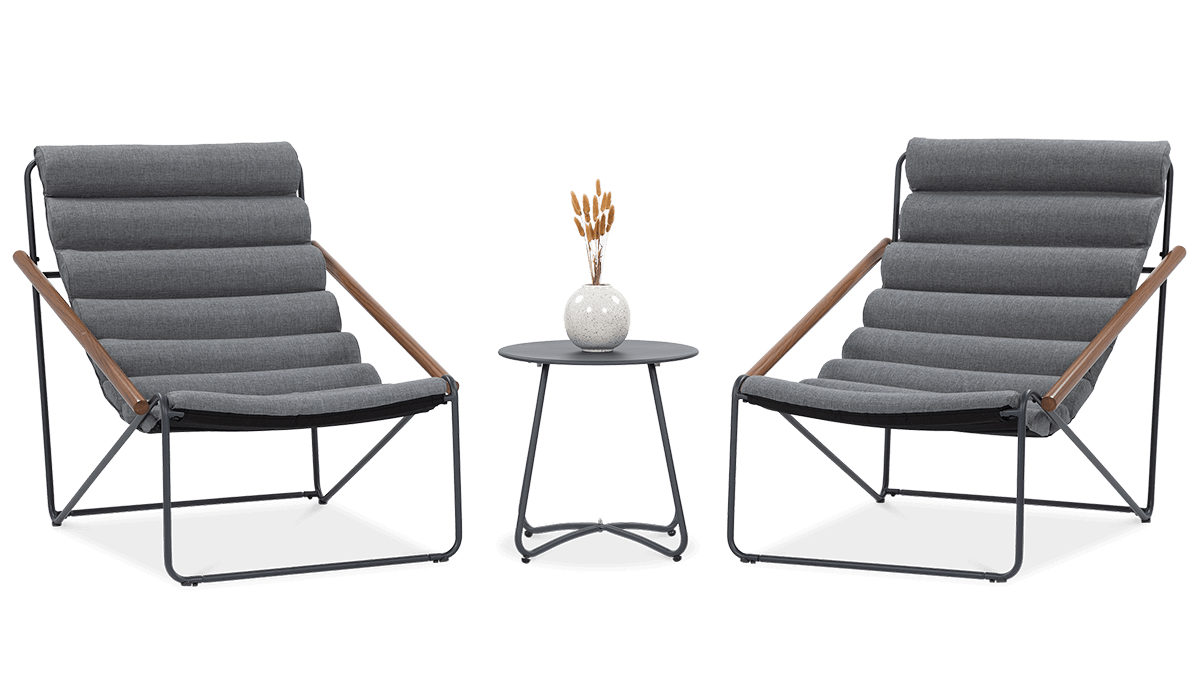 Zestaw mebli tarasowych ART Dark Grey 2+1 - Focus Garden