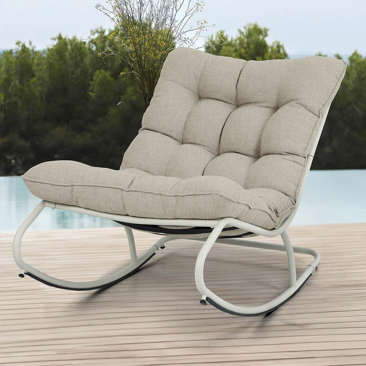 Fotel bujany AGAVA Light Beige - Focus Garden