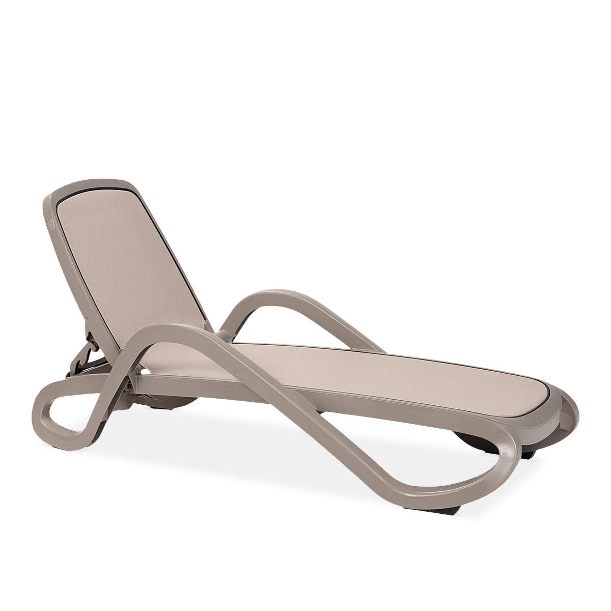 DKWADRAT Leżak Alfa plecionka tortora, rama torto tortora 97026