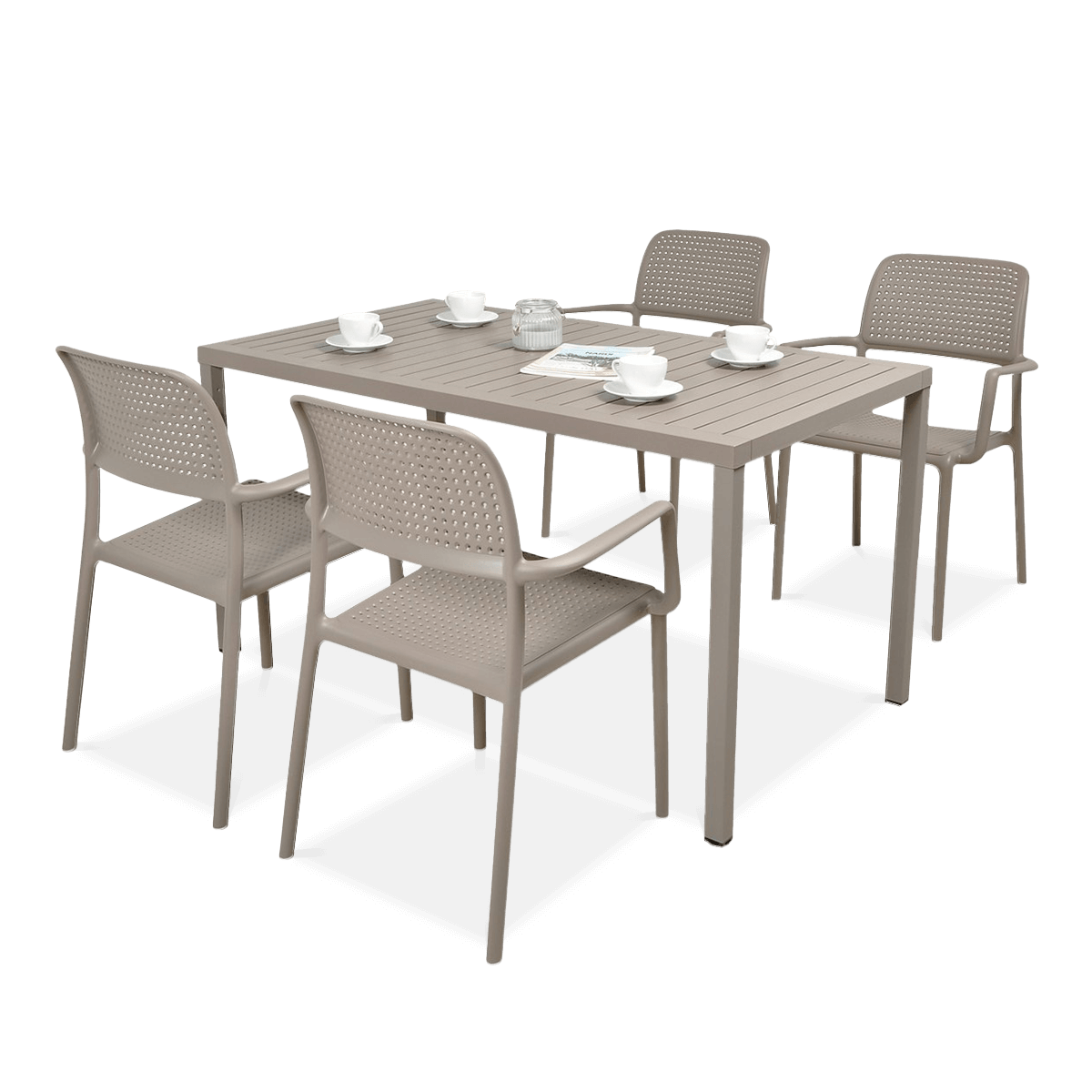 Komplet ogrodowy Nardi BORA/CUBE 140 4+1 Tortora