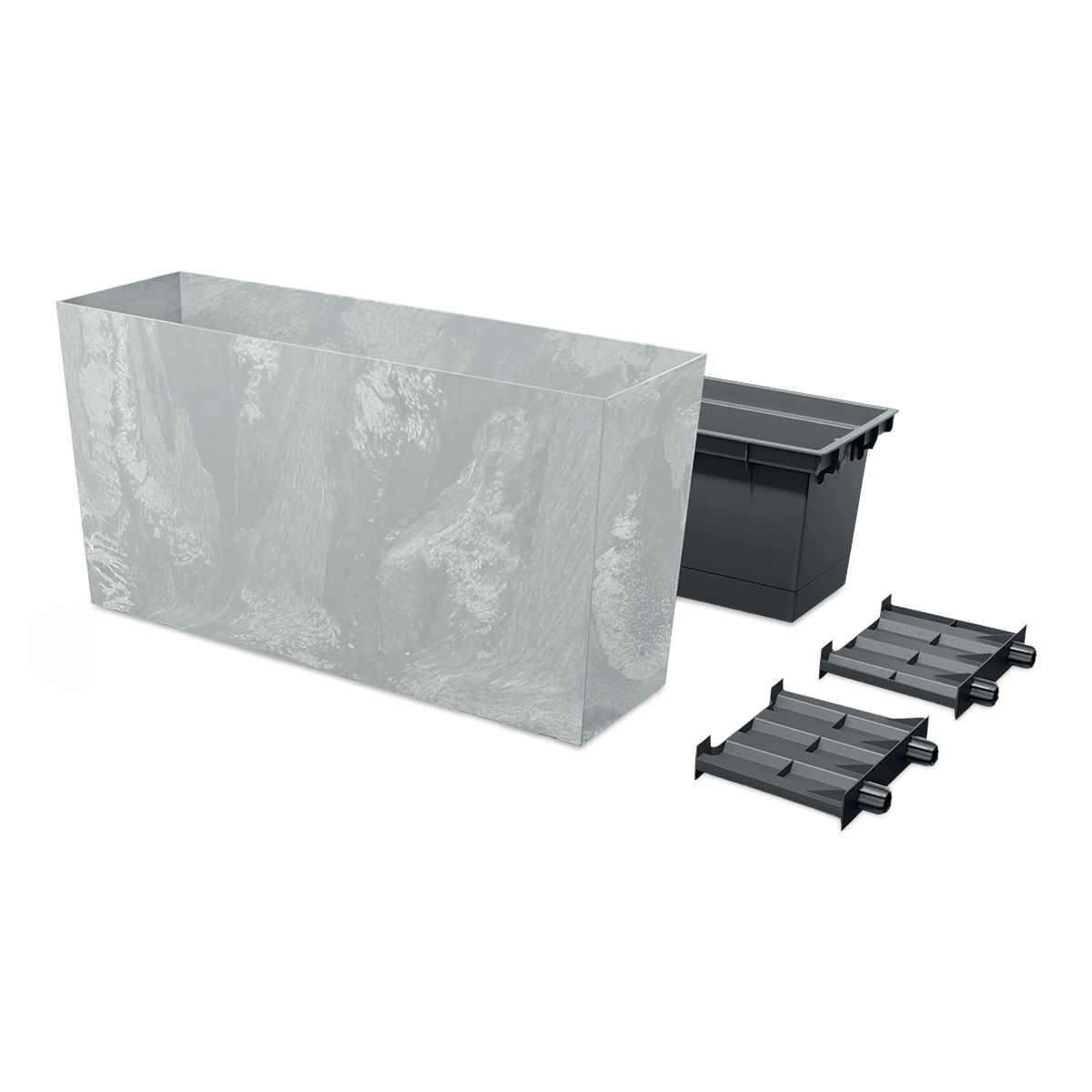 Doniczka Urbi Case Middle Beton Effect prostokątna 77x23x40cm - PROSPERPLAST