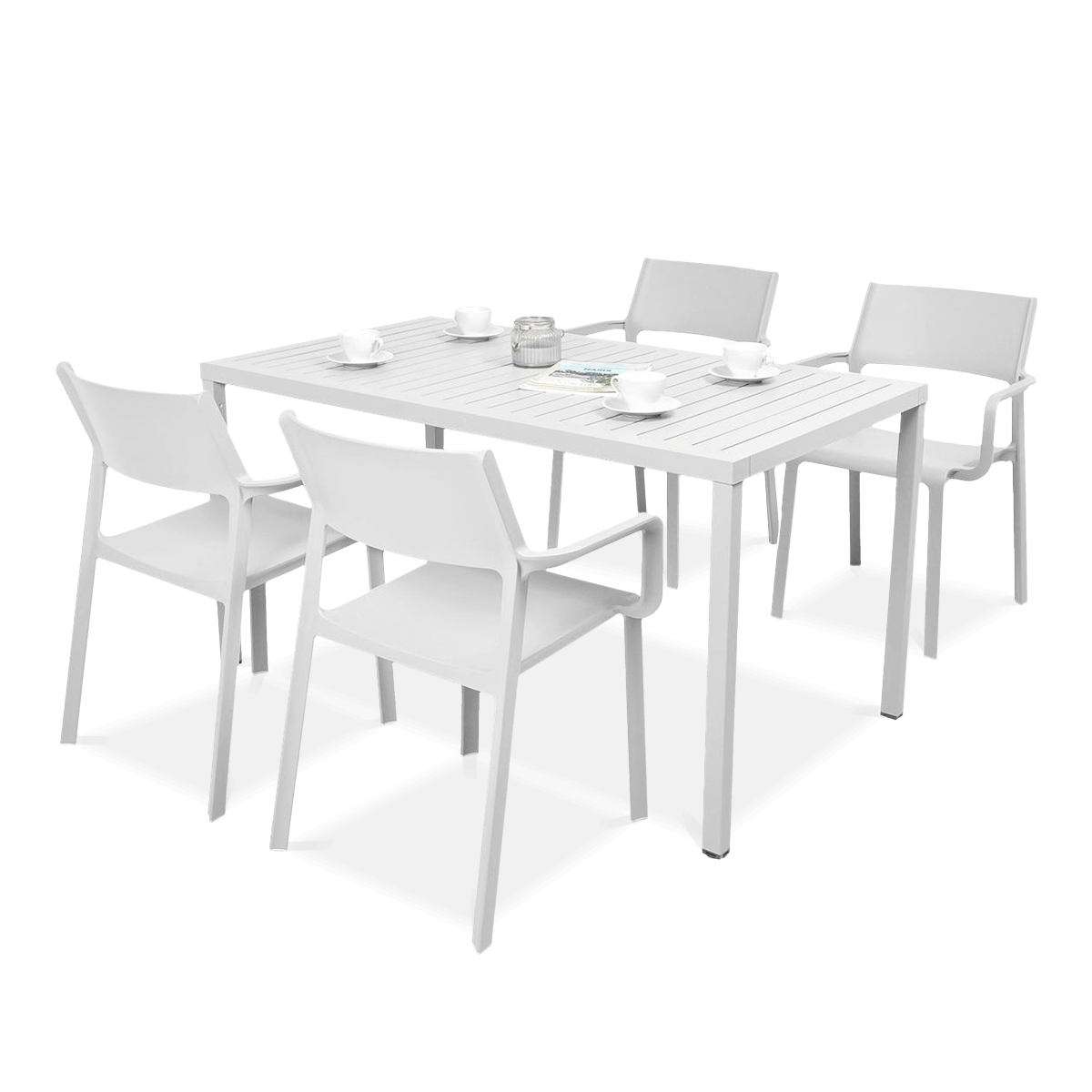 Komplet ogrodowy Nardi TRILL/CUBE 140 4+1 Bianco