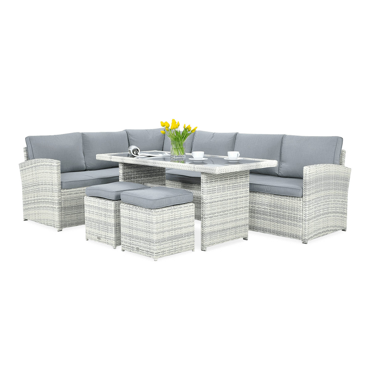 Zestaw Mebli Ogrodowych Wypoczynkowych Technorattan SALO Narożnik na Taras