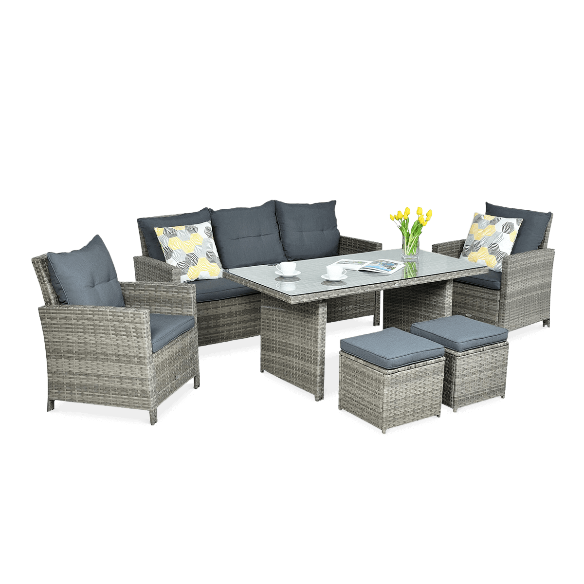 Zestaw technorattanowy IBIZA Grey