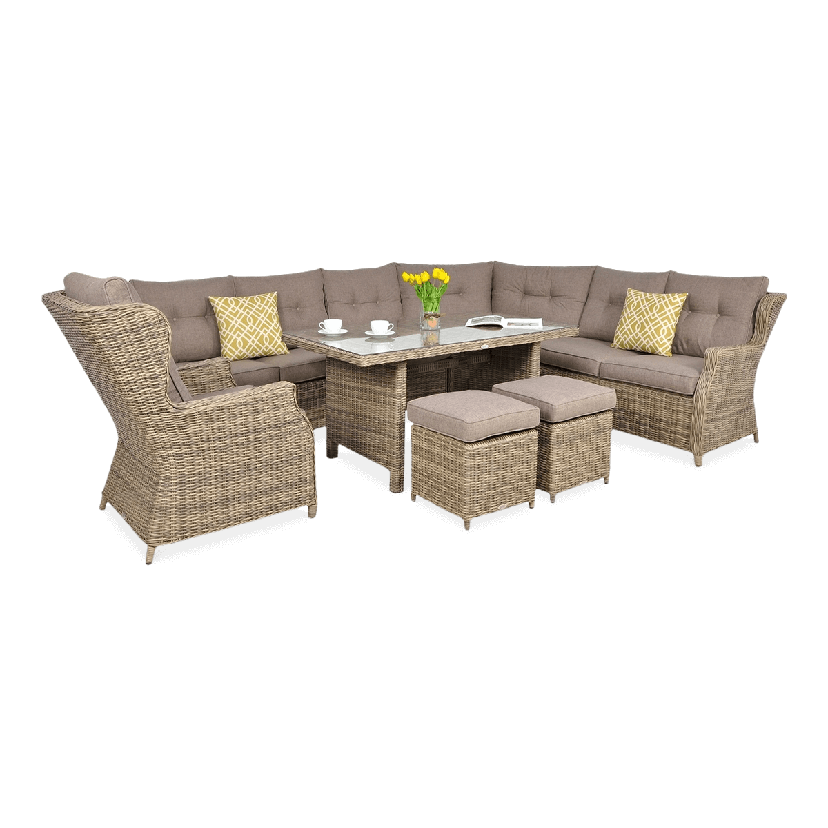 Zestaw Mebli Ogrodowych Wypoczynkowych Technorattan TRIVENTO Narożnik Taras