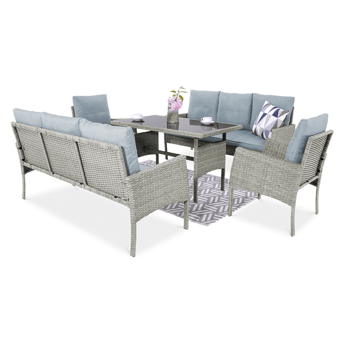 Zestaw Ogrodowy Technorattan Cortina Family Dolphin Grey