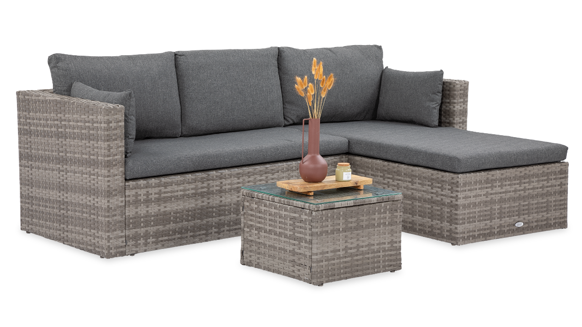 Narożnik technorattanowy LIZBONA Grey