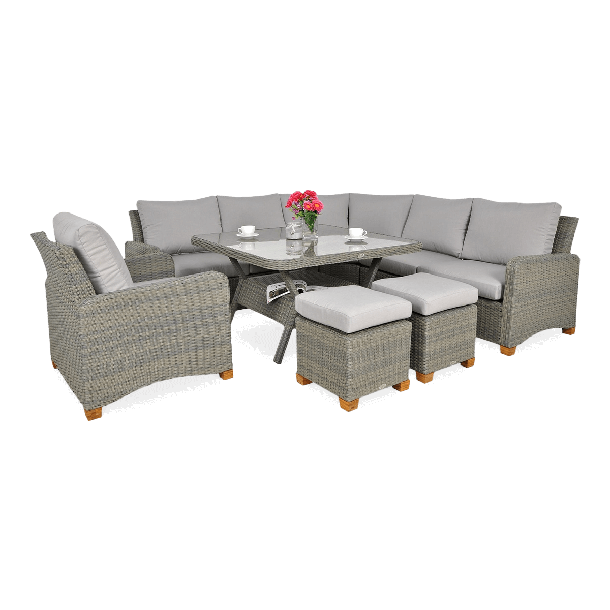 Narożnik z technorattanu TOLEDO DINING Grey