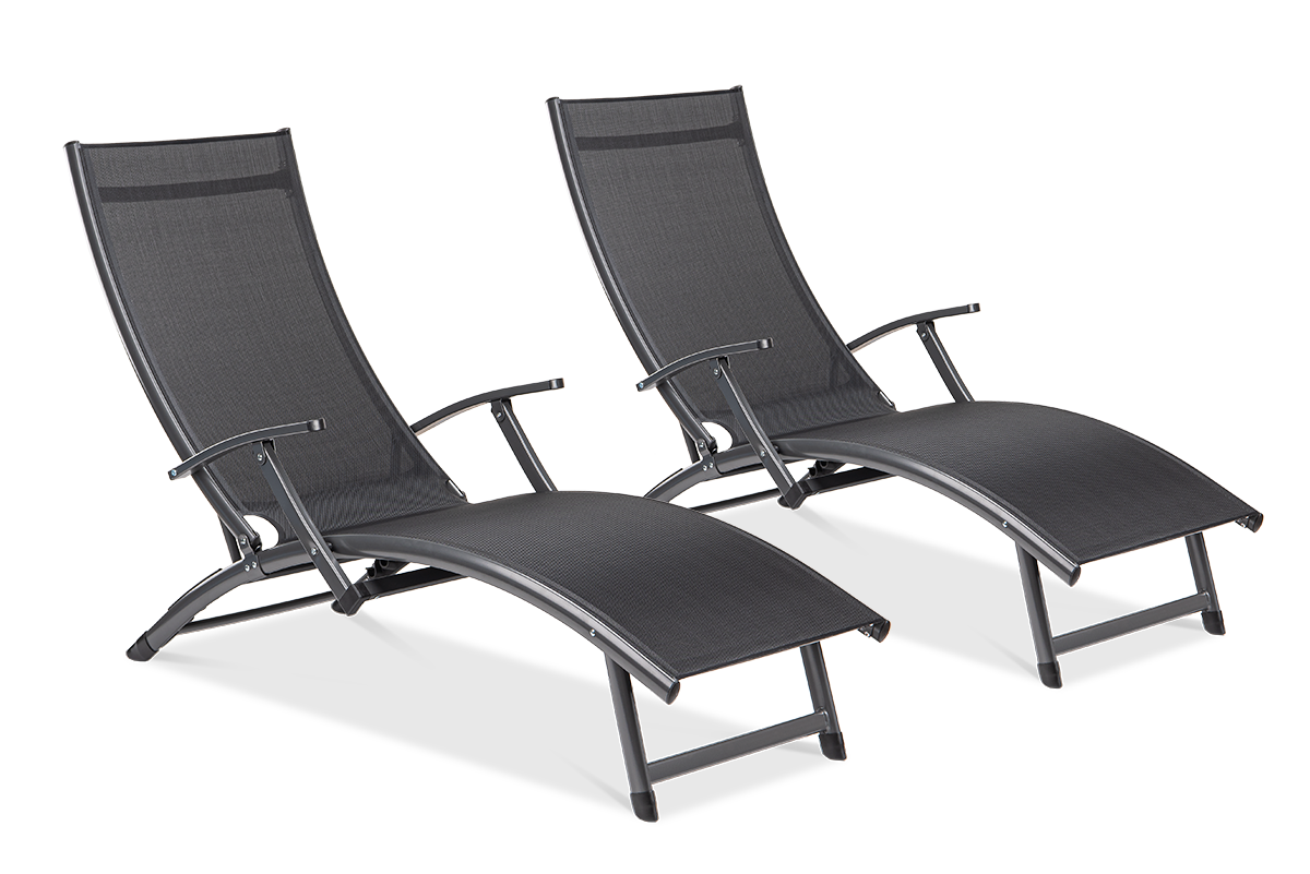 2x Leżak ogrodowy aluminiowy RELAX Black