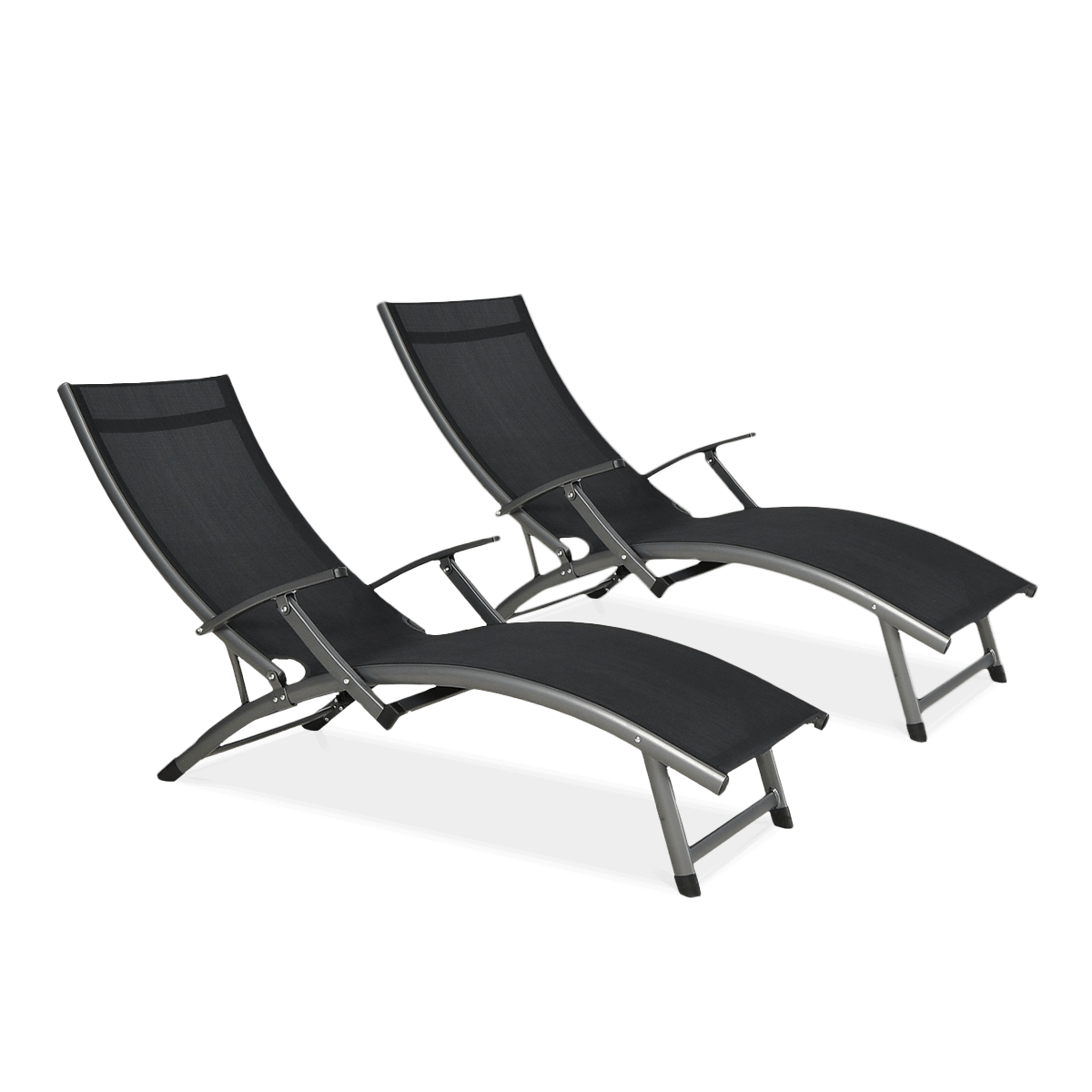 2x Leżak ogrodowy aluminiowy RELAX Black