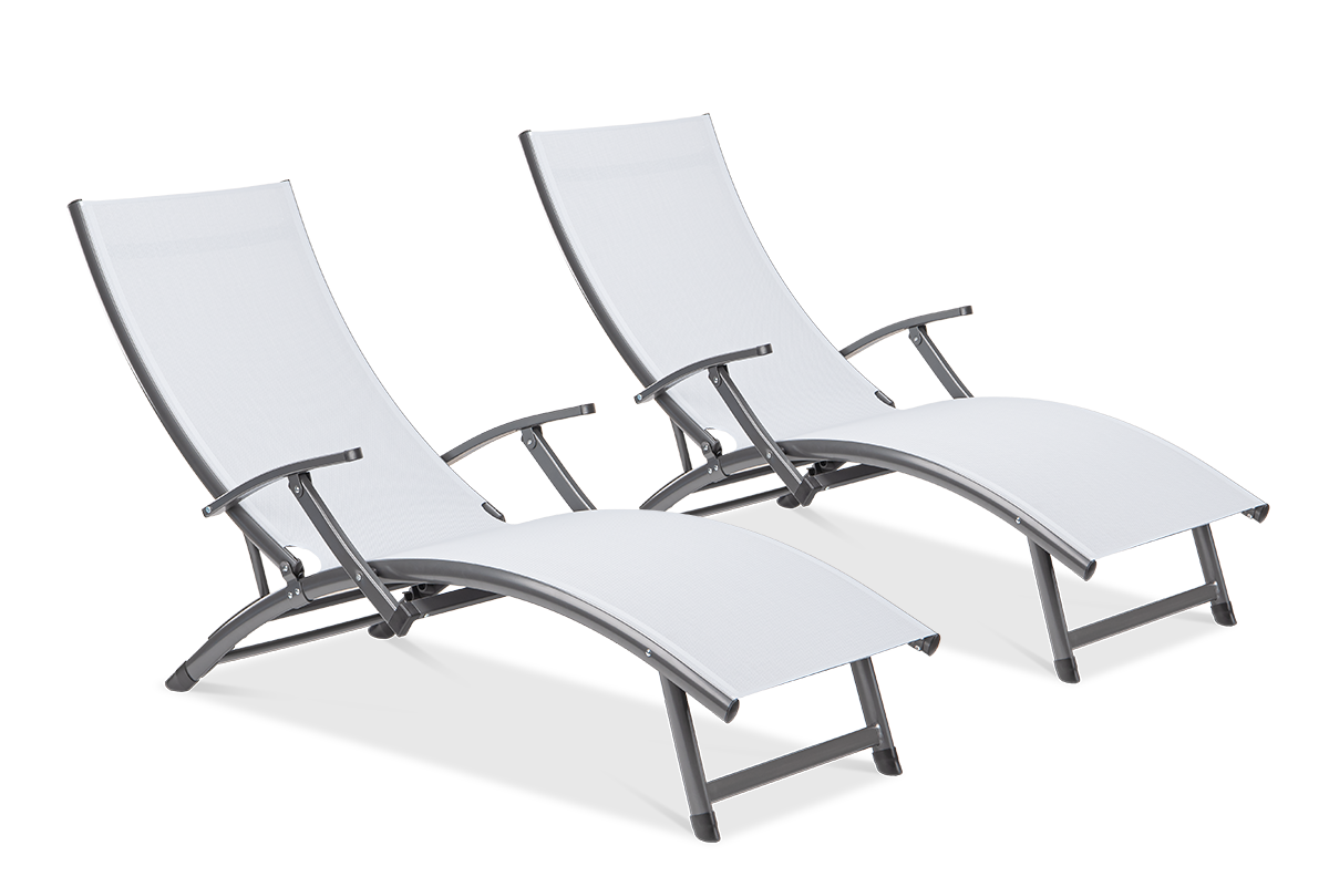 2x Leżak ogrodowy aluminiowy RELAX Grey