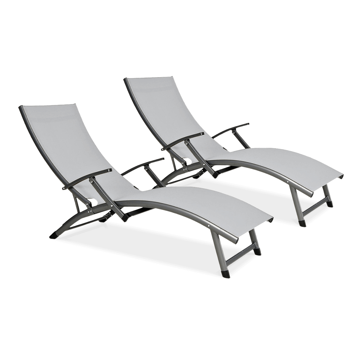 2x Leżak ogrodowy aluminiowy RELAX Grey