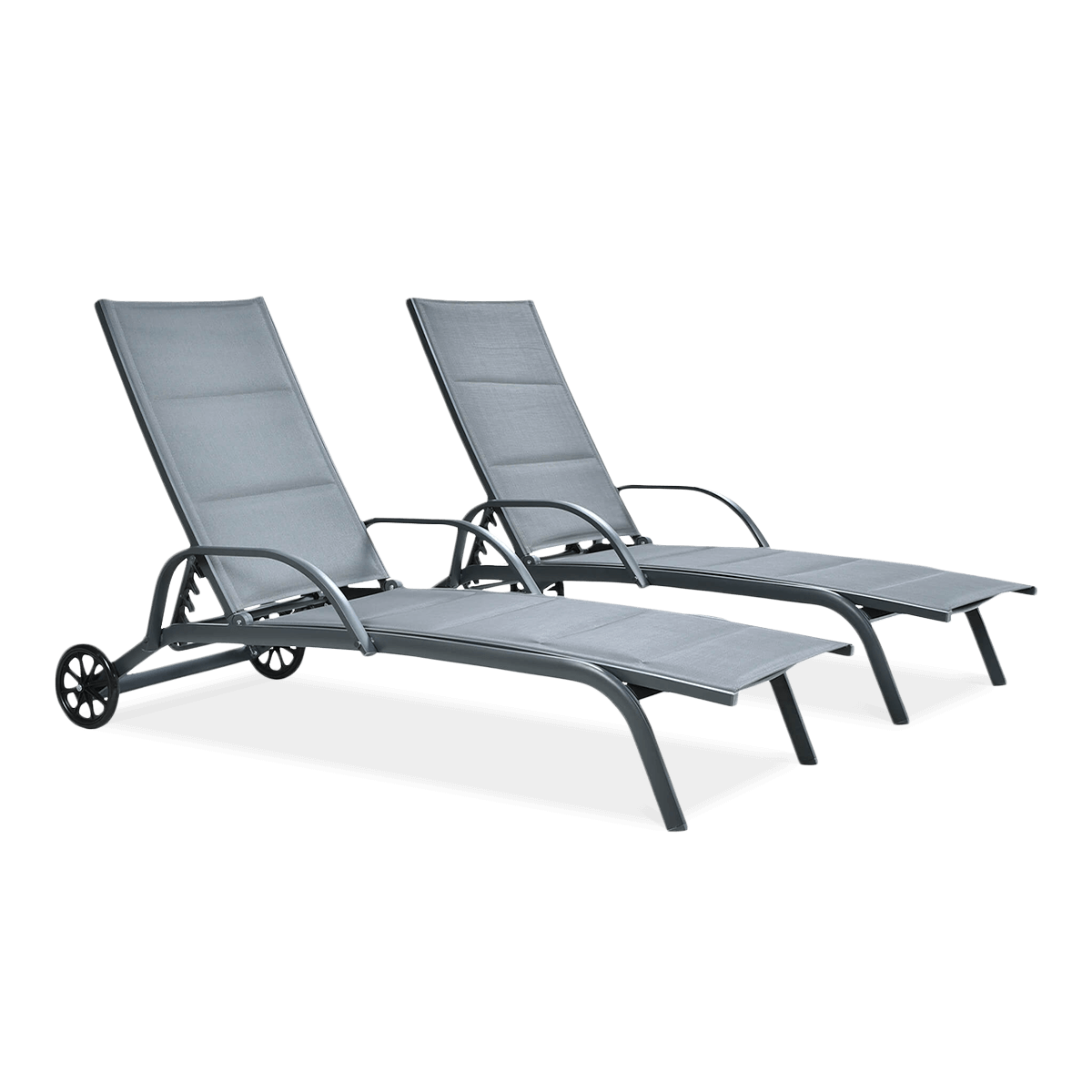 2x Leżak ogrodowy aluminiowy MAJORKA Grey